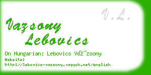 vazsony lebovics business card
